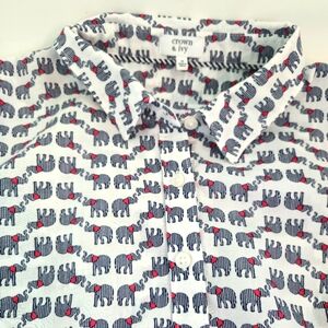 Crown & Ivy Elephant Print Button-Up Shirt